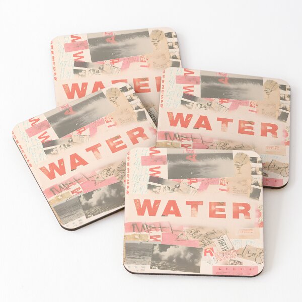 Item preview, Water H2O Vintage Grunge Collage Typography Collection Design designed and sold by ART ATTACK ZONE.