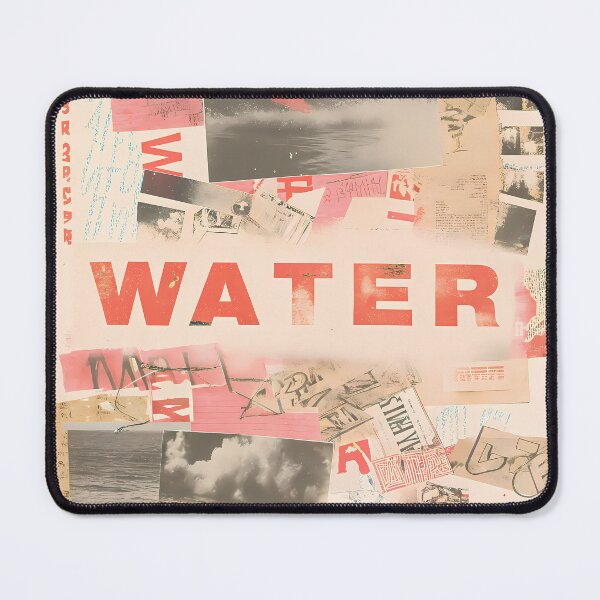 Item preview, Water H2O Vintage Grunge Collage Typography Collection Design designed and sold by ART ATTACK ZONE.
