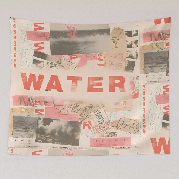 Item preview, Water H2O Vintage Grunge Collage Typography Collection Design designed and sold by ART ATTACK ZONE.