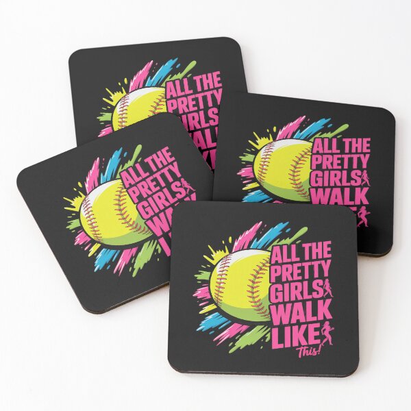 Item preview, All The Pretty Girls Walk Like This Softball Player Women  designed and sold by ReefNight.