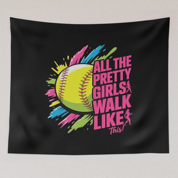 Item preview, All The Pretty Girls Walk Like This Softball Player Women  designed and sold by ReefNight.