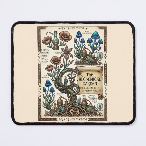 Item preview, Voynich Manuscript Alchemical Garden Mystical Flowers Botanical designed and sold by TeeARTHY.