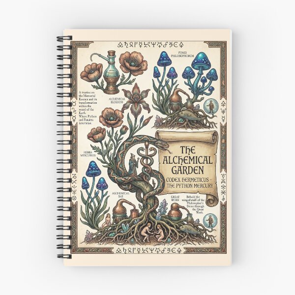 Item preview, Voynich Manuscript Alchemical Garden Mystical Flowers Botanical designed and sold by TeeARTHY.
