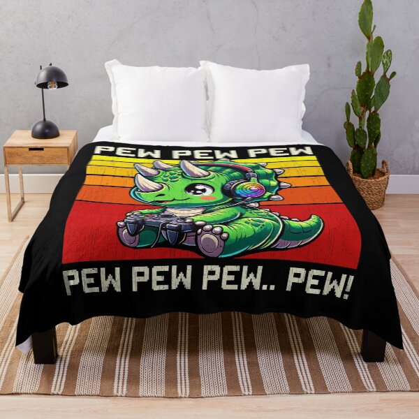 Item preview, Funny Dinosaur Triceratops Vintage Gamer Videogames Pew Boys Girls Kids designed and sold by rafaeltto.
