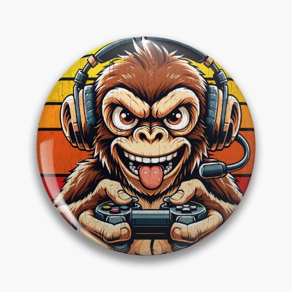 Item preview, Funny Monkey Vintage Gamer Videogames Pew Boys Girls Kids designed and sold by rafaeltto.