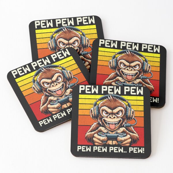 Item preview, Funny Monkey Vintage Gamer Videogames Pew Boys Girls Kids designed and sold by rafaeltto.