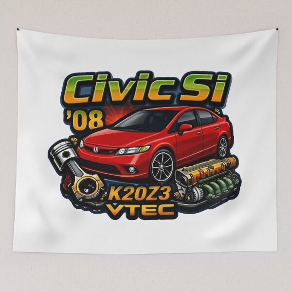 Item preview, Civic Si K20Z3 VTEC Performance Art - Red Sedan Custom Graphic designed and sold by SasquatchTrail.