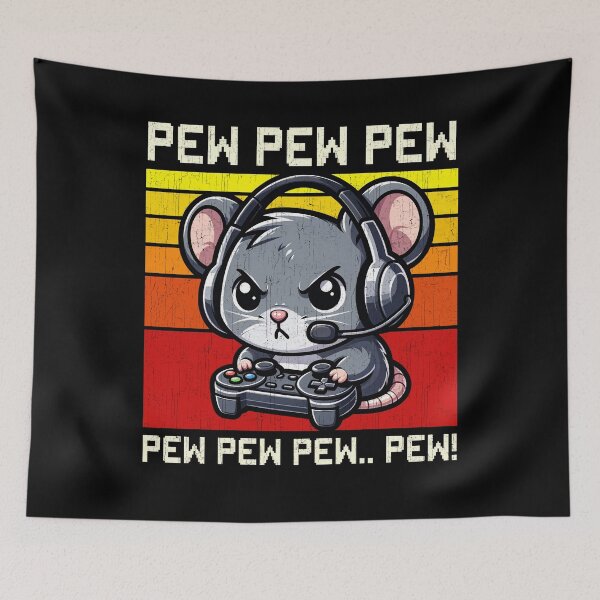 Item preview, Funny Mouse Vintage Gamer Videogames Pew Boys Girls Kids designed and sold by rafaeltto.
