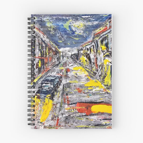 Item preview, Rainy City Street Abstract Urban Painting designed and sold by MariDaniArt.
