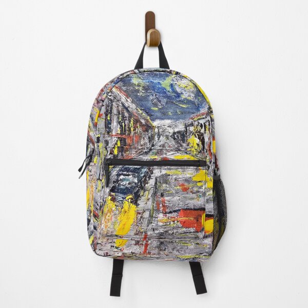 Item preview, Rainy City Street Abstract Urban Painting designed and sold by MariDaniArt.