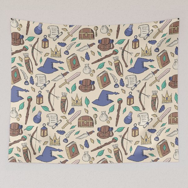 Item preview, Cute Fantasy Icons Drawing Pattern designed and sold by MariOyama.