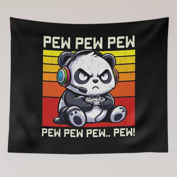 Item preview, Funny Panda Vintage Gamer Videogames Pew Boys Girls Kids designed and sold by rafaeltto.