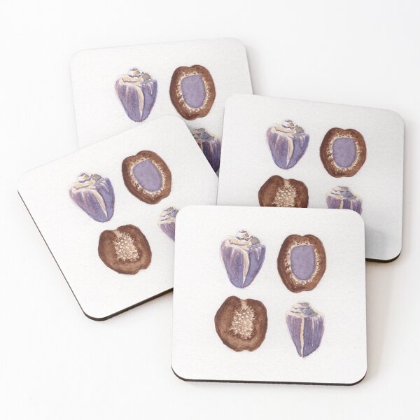 Item preview, Four sea shells painted with watercolor designed and sold by KPierceArt.