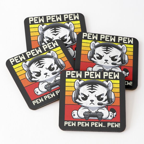 Item preview, Funny White Tiger Vintage Gamer Videogames Pew Boys Girls Kids designed and sold by rafaeltto.