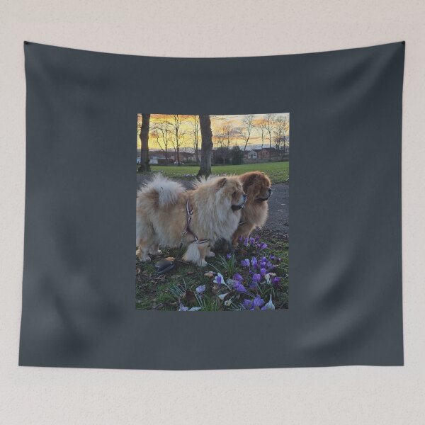 Item preview, Chow Chow Dogs at Sunset in Spring Park designed and sold by MariDaniArt.