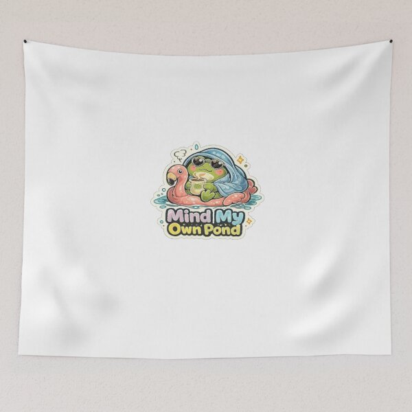 Item preview, Mind My Own Pond Cute Frog Introvert Funny Chill Design designed and sold by InkWanderStudio.
