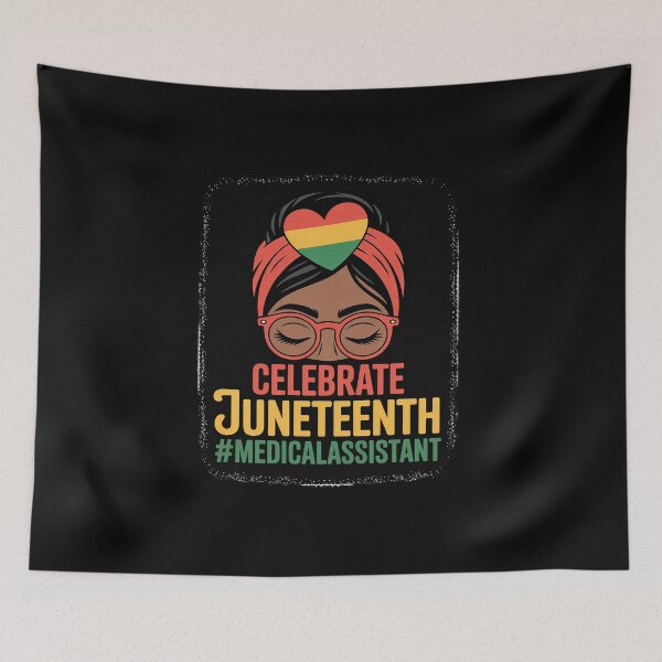 Item preview, Black Medical Assistant Messy Bun Celebrate Juneteenth Afro 2026 designed and sold by BlassmausArt.