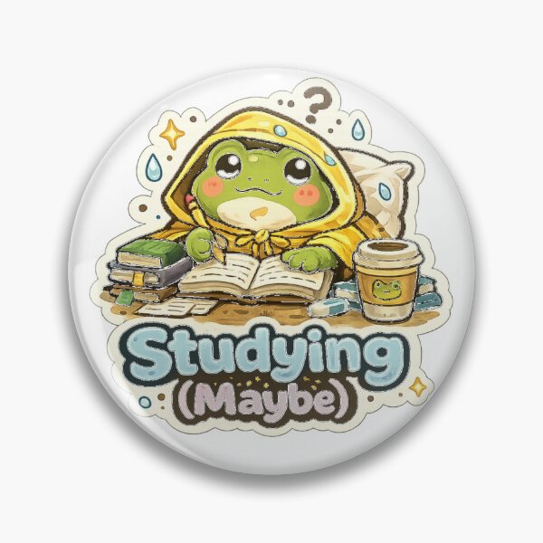 Item preview, Studying Maybe Cute Frog Funny Student Life Design designed and sold by InkWanderStudio.