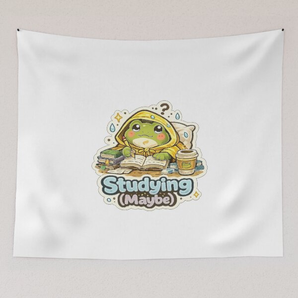 Item preview, Studying Maybe Cute Frog Funny Student Life Design designed and sold by InkWanderStudio.