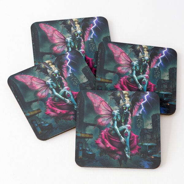 Item preview, Wings Over Ruin: Cyberpunk Fairy on Giant Rose designed and sold by Insomnia Art Designs.