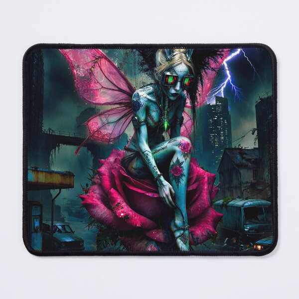 Item preview, Wings Over Ruin: Cyberpunk Fairy on Giant Rose designed and sold by Insomnia Art Designs.