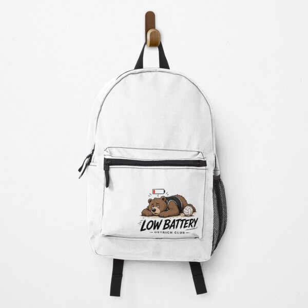 Item preview, Low Battery Volleyball Bear Sticker – Burnout Mode Aesthetic designed and sold by ostrich.club.