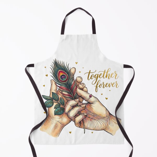 Item preview, Together Forever - Interlocked Hands Peacock Feather Golden Calligraphy Spiritual Love designed and sold by Good Vibes .