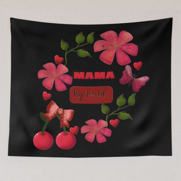 Item preview, Cute Mama My World Floral Cherry Hearts Design | Sweet Mom Gift designed and sold by HopeAndHustle.