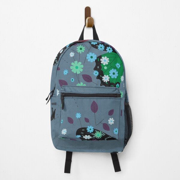 Item preview, Mystical Slate Blue & Crimson Floral Butterfly designed and sold by joycrysstudio.