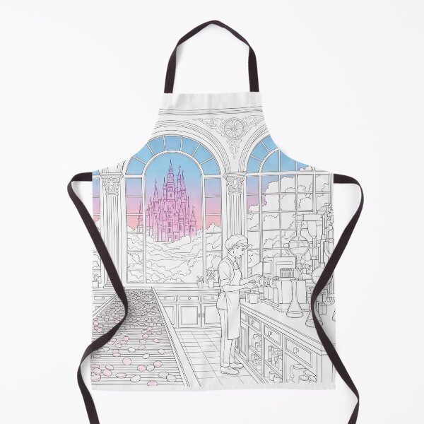 Item preview, Fantasy Laboratory Interior Coloring Page with Castle View designed and sold by PixorStudio.