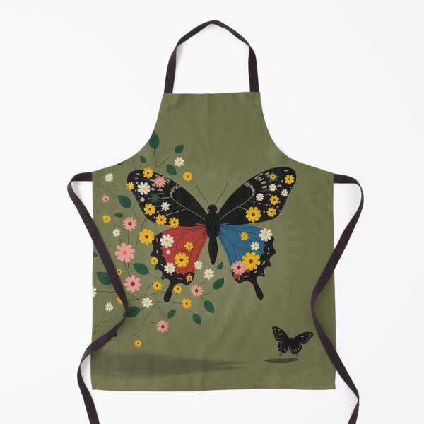 Item preview, Retro Olive Floral Butterfly Wings designed and sold by joycrysstudio.