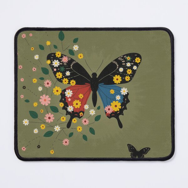 Item preview, Retro Olive Floral Butterfly Wings designed and sold by joycrysstudio.