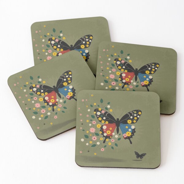 Item preview, Retro Olive Floral Butterfly Wings designed and sold by joycrysstudio.