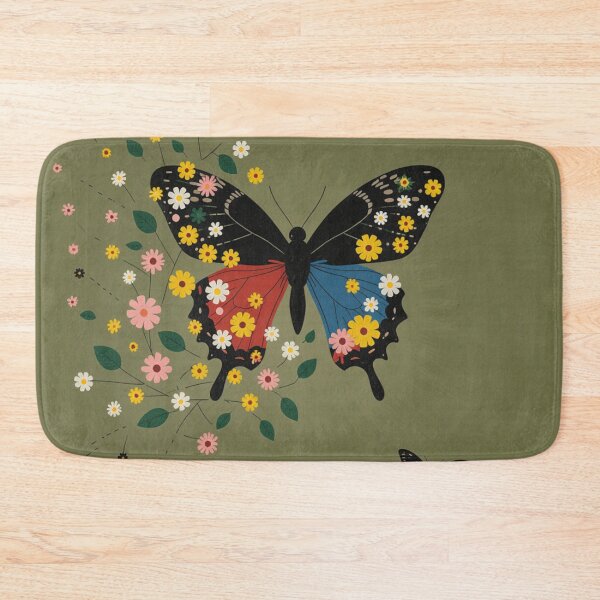 Item preview, Retro Olive Floral Butterfly Wings designed and sold by joycrysstudio.