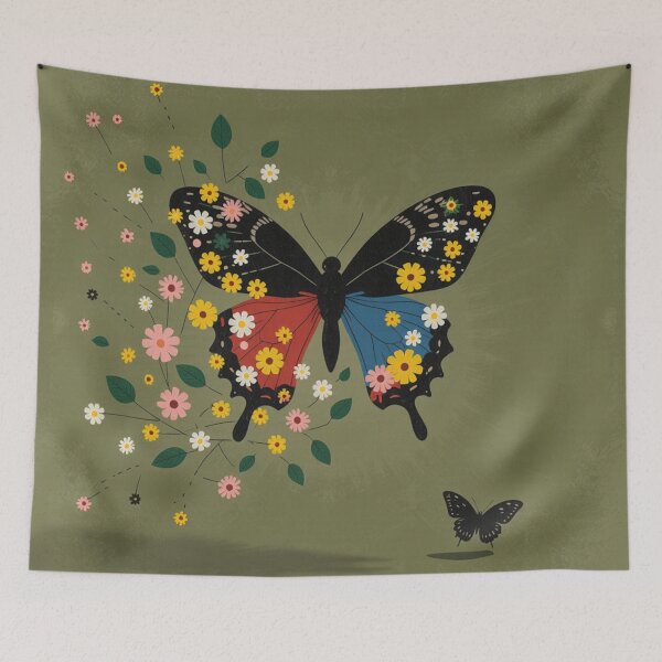 Item preview, Retro Olive Floral Butterfly Wings designed and sold by joycrysstudio.
