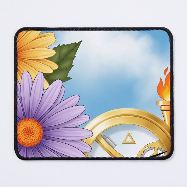 Item preview, Vibrant Floral with Torch and Clockwork Symbol Illustration designed and sold by PixorStudio.