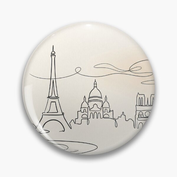 Item preview, Minimalist Paris Skyline Continuous Line Sunset Illustration designed and sold by PixorStudio.