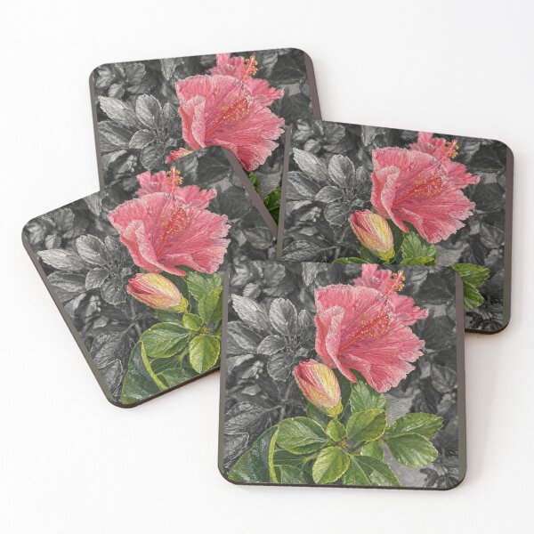 Item preview, Tropical Hibiscus in Bloom - Selective Color Floral Art designed and sold by Blossom-Breeze.