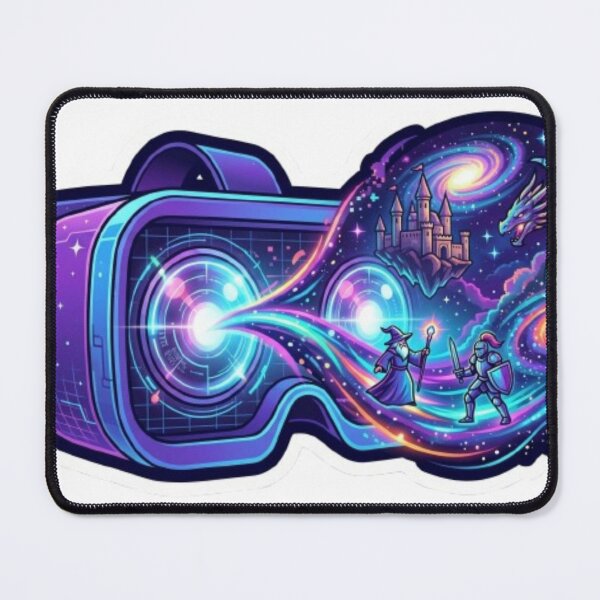 Item preview, Pegatina de realidad virtual con gafas VR y galaxia de mundo fantástico designed and sold by PixelPop-US.