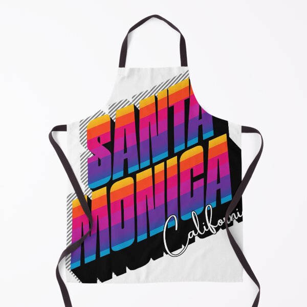Item preview, Santa Monica California Retro 80s Rainbow Stripe Typography Graphic Tee designed and sold by DonnaRaine.