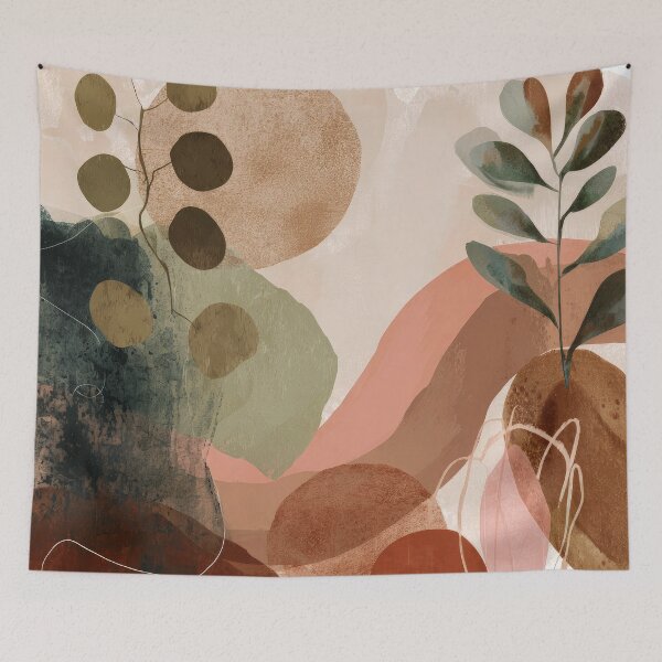 Item preview, Boho Earth Tones, Sage, Salmon-Pink Aesthetic Abstract designed and sold by DEC02.