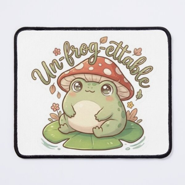 Item preview, Un frog ettable cute frog wearing mushroom hat sticker  designed and sold by PixelPop-US.