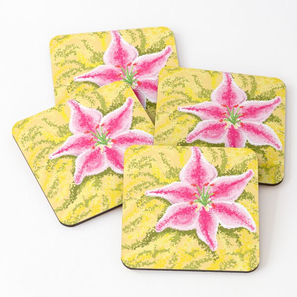 Item preview, Lily flower pixel art designed and sold by Agniadesign.