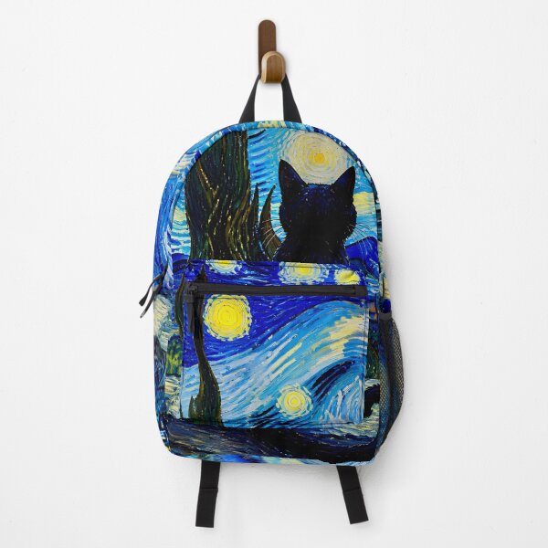 Item preview, Starry Night with Black Cat designed and sold by Vicky Brago-Mitchell®.