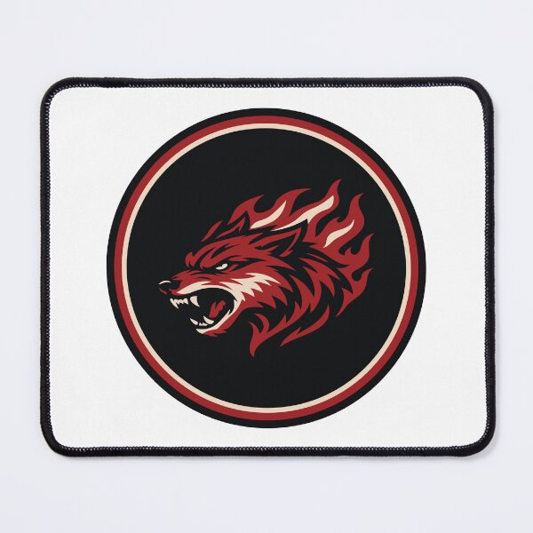 Item preview, Fiery Angry Wolf Mascot Badge Logo designed and sold by Omar-2D.