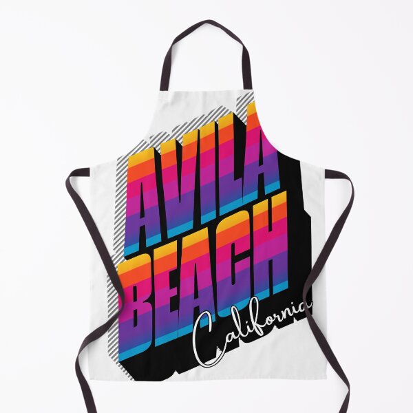 Item preview, Avila Beach California Retro 80s Rainbow Stripe Typography Graphic Tee designed and sold by DonnaRaine.