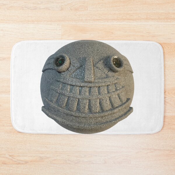 Item preview, Weird Stone Face Emoji – Creepy Smile, Abstract Tribal Character designed and sold by AncestralNeoPop.