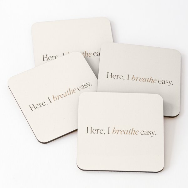 Item preview, Here, I Breathe Easy – Minimal Calm & Healing Quote Design designed and sold by Irene Catchmind.
