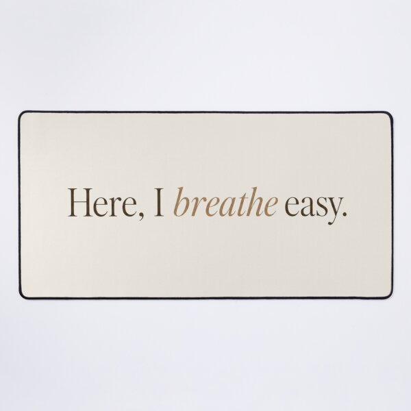 Item preview, Here, I Breathe Easy – Minimal Calm & Healing Quote Design designed and sold by Irene Catchmind.