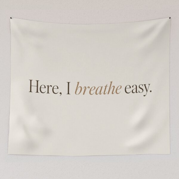 Item preview, Here, I Breathe Easy – Minimal Calm & Healing Quote Design designed and sold by Irene Catchmind.